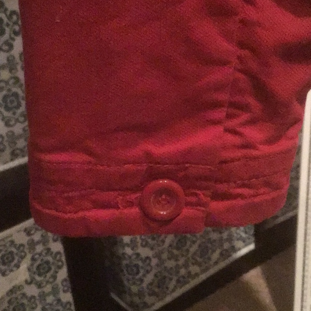 Women’s Red Button-Front Jacket - Picture 4 of 4